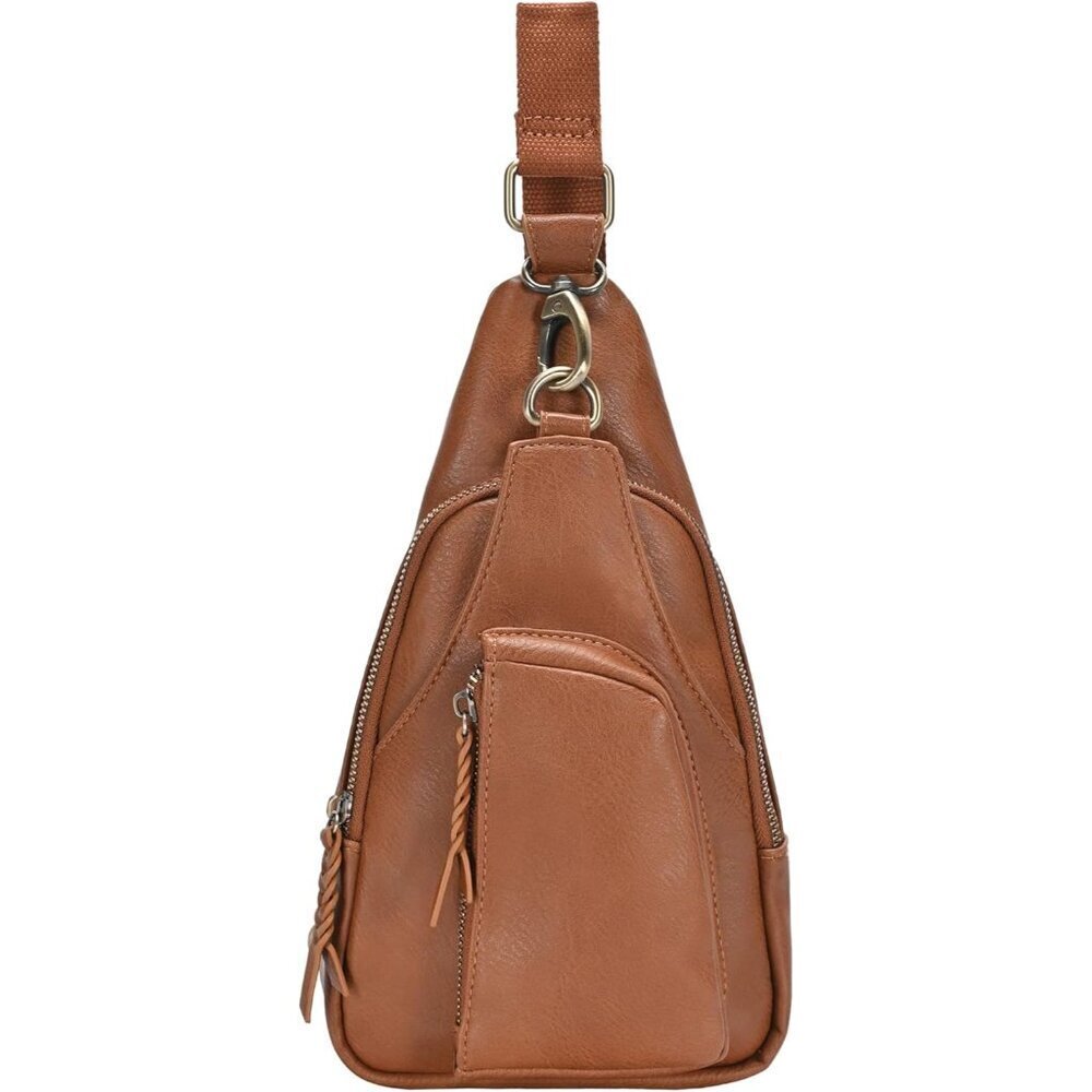 Vegan Leather Crossbody Bag for Women Small Sling Purse with Adjustable Strap